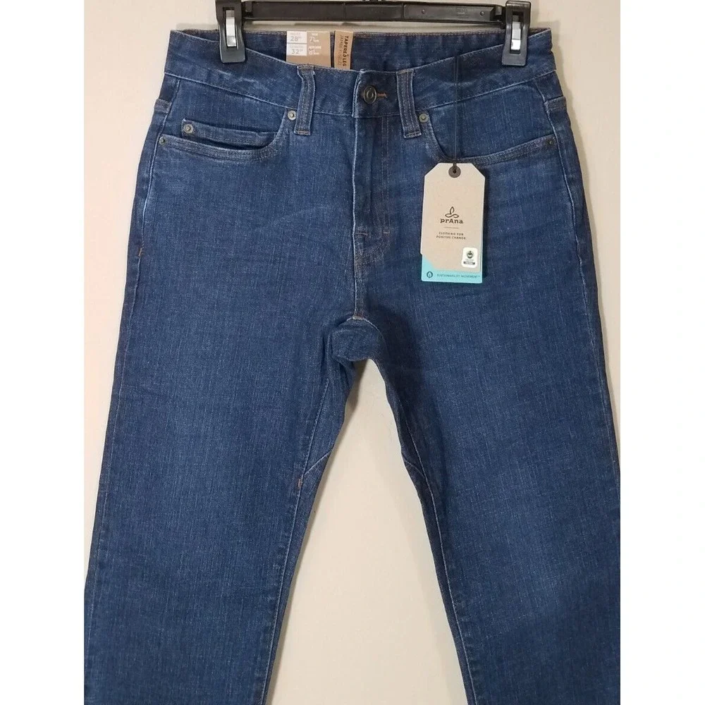 Prana Hillgard Slim‎ Jeans Men 28x32 Tapered Denim Organic Medium Ozone Wash NEW